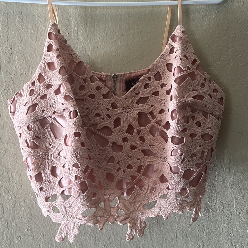 ASTR  pink lace top - Picture 5 of 6